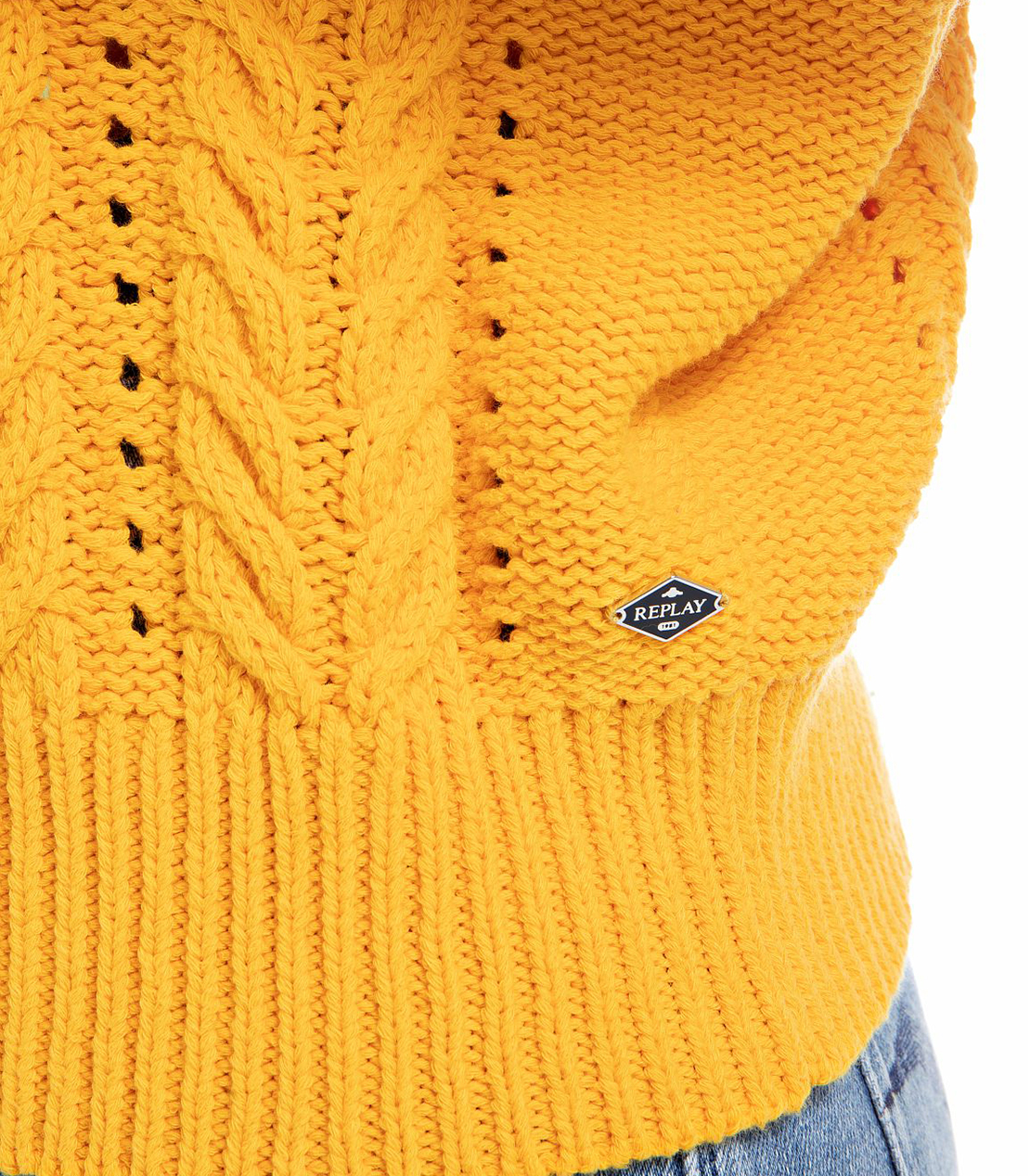 コットンケーブルニット 詳細画像 イエロー 3